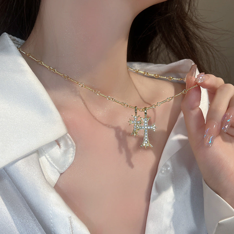 CZTICLE™ Lymphatic Magnetic Therapy Cross Design Diamond Necklace 👑