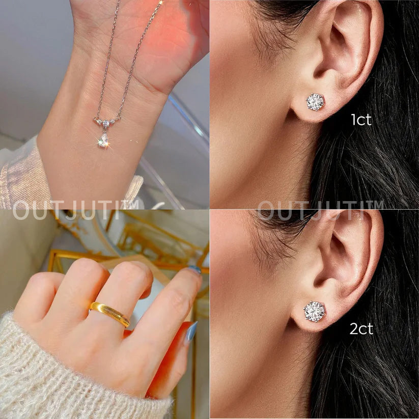 LAST DAY SALE-90% OFF🔥Moissanite Diamond Titanium Earrings🎉