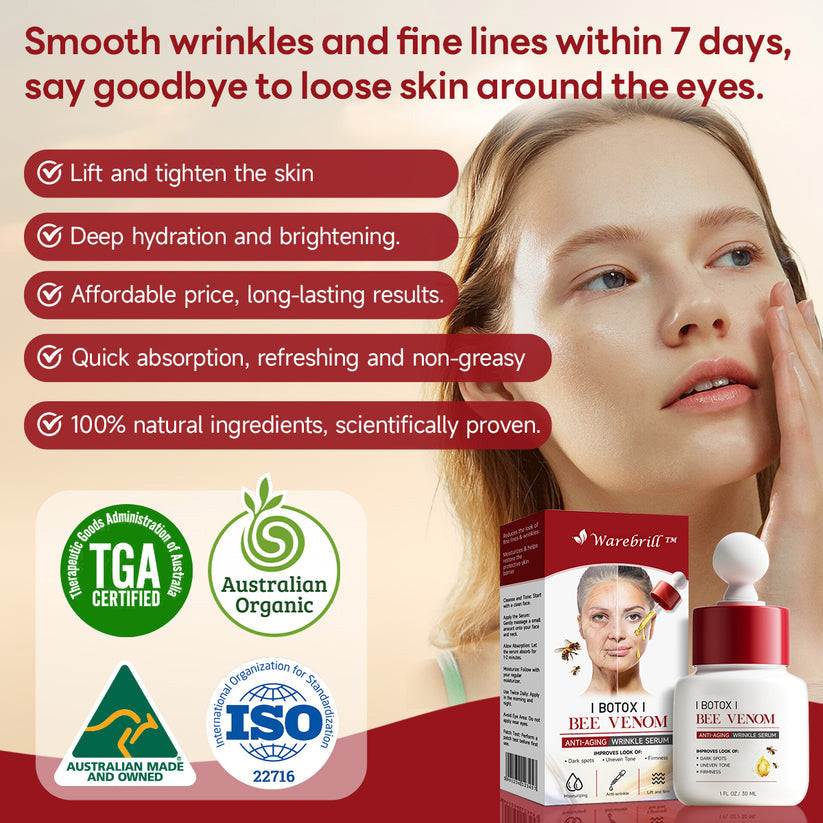 (🌿🐝Made and Shipped from Australia ✅) Warebrill™ Botox Bee Venom Anti-Aging Wrinkle Serum🔥LAST DAY SALE 80% OFF
