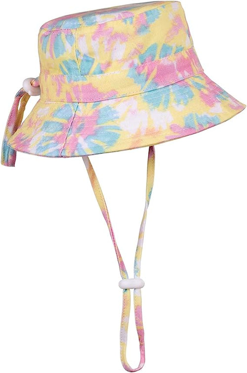 Adjustable Wide Brim Sun Hat - Summer Bucket Hat for Infant Toddler and Kids UPF 50+