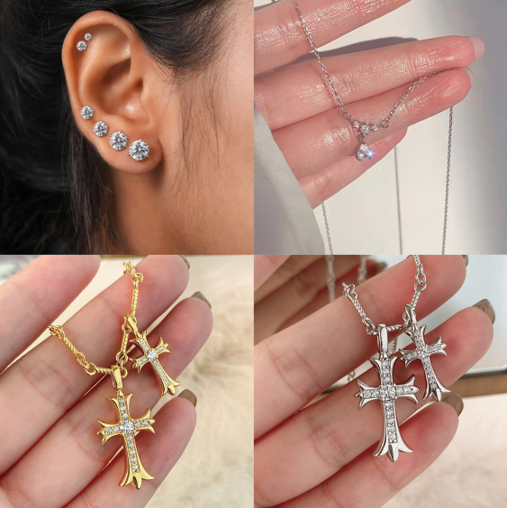 CZTICLE™ Lymphatic Magnetic Therapy Cross Design Diamond Necklace 👑