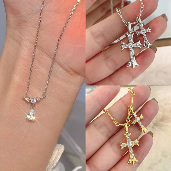 CZTICLE™ Lymphatic Magnetic Therapy Cross Design Diamond Necklace 👑