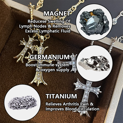 CZTICLE™ Lymphatic Magnetic Therapy Cross Design Diamond Necklace 👑