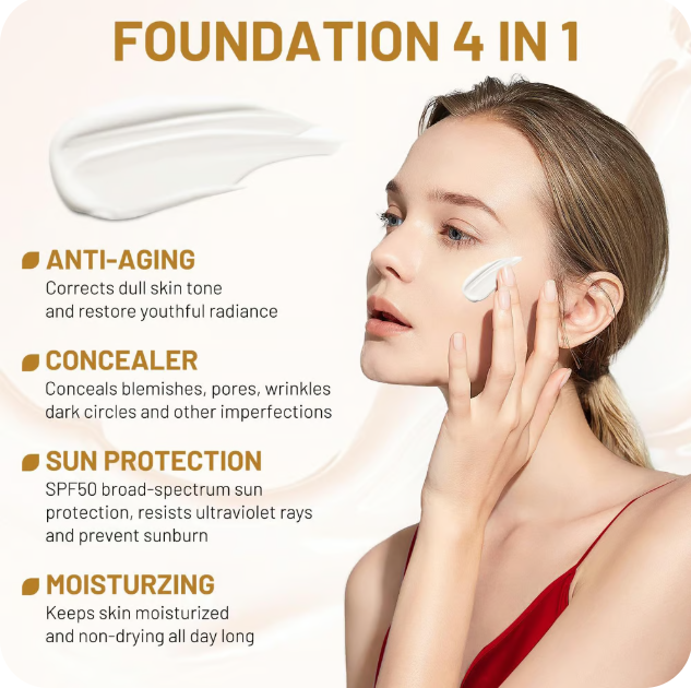JORONDY Achieve Flawless Skin💖 – Last Day Sale! 85% OFF – ✨Foundation 4 in 1 - Light Spectrum